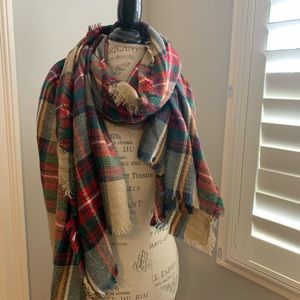 Plaid red scarf